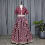 NEW ARRIVAL SILK CRAPE AZARAKH PRINTED LEHNGA FULLY STITCHED LEHENGA CHOLI FESTIVE WEAR WHOLESALE PRICE ETHNIC GARMENT (2)