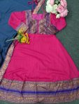 NEW ARRIVAL SILK JACQUARD WEAVING ZARI BORDER WORK GOWN WITH DUPATTA FESTIVE WEAR WHOLESALE PRICE ETHNIC GARMENT (2)