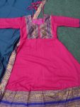 NEW ARRIVAL SILK JACQUARD WEAVING ZARI BORDER WORK GOWN WITH DUPATTA FESTIVE WEAR WHOLESALE PRICE ETHNIC GARMENT (2)