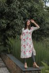 NEW ARRIVAL SOFT COTTON DIGITAL PRINTED KURTI  WHITE