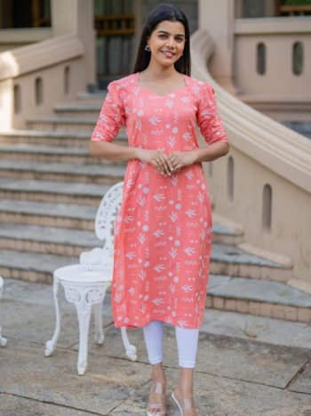 NEW ARRIVAL SOFT COTTON DIGITAL PRINTED KURTI  BABY PINK