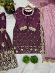 NEW ARRIVAL TWILL NET EMBROIDERY SEQUENCE WORK TOP SHARARA WITH DUPATTA PARTY WEAR WHOLESALE PRICE ETHNIC GARMENT (3)