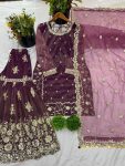 NEW ARRIVAL TWILL NET EMBROIDERY SEQUENCE WORK TOP SHARARA WITH DUPATTA PARTY WEAR WHOLESALE PRICE ETHNIC GARMENT (3)