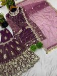 NEW ARRIVAL TWILL NET EMBROIDERY SEQUENCE WORK TOP SHARARA WITH DUPATTA PARTY WEAR WHOLESALE PRICE ETHNIC GARMENT (3)