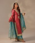 NEW ARRIVAL TWILL NET SILK EMBROIDERY SEQUENCE LACE WORK TOP PALAZZO WITH DUPATTA PARTY WEAR WHOLESALE PRICE ETHNIC GARMENT (3)