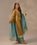 NEW ARRIVAL TWILL NET SILK EMBROIDERY SEQUENCE LACE WORK TOP PALAZZO WITH DUPATTA PARTY WEAR WHOLESALE PRICE ETHNIC GARMENT (4)
