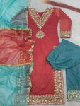 NEW ARRIVAL TWILL NET SILK EMBROIDERY SEQUENCE LACE WORK TOP PALAZZO WITH DUPATTA PARTY WEAR WHOLESALE PRICE ETHNIC GARMENT (3)