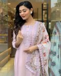NEW ARRIVAL VISCOSE CHANDERI READY MADE LACE WORK TOP BOTTOM WITH DUPATTA FESTIVE WEAR WHOLESALE PRICE ETHNIC GARMENT (5)