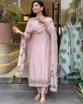 NEW ARRIVAL VISCOSE CHANDERI READY MADE LACE WORK TOP BOTTOM WITH DUPATTA FESTIVE WEAR WHOLESALE PRICE ETHNIC GARMENT (5)