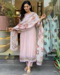 NEW ARRIVAL VISCOSE CHANDERI READY MADE LACE WORK TOP BOTTOM WITH DUPATTA FESTIVE WEAR WHOLESALE PRICE ETHNIC GARMENT (5)