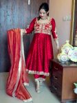 NEW ARROVAL CHINON SILK EMBROIDERY SEQUENCE WITH FANCY LACE BORDER WORK GOWN BOTTOM WITH DUPATTA FESTIVE WEAR WHOLESALE PRICE ETHNIC GARMENT (2)