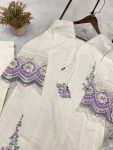 NEW TESLA EMBROIDERY WORK WITH ORGANZA BORDAR LACE WORK WITH TUSSLE ON YOKE TOP BOTTOM WITH DUPATTA FESTIVE WEAR WHOLESLAE PRICE ETHNIC GARMENT (4)