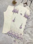 NEW TESLA EMBROIDERY WORK WITH ORGANZA BORDAR LACE WORK WITH TUSSLE ON YOKE TOP BOTTOM WITH DUPATTA FESTIVE WEAR WHOLESLAE PRICE ETHNIC GARMENT (4)