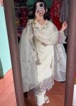 NEW TESLA EMBROIDERY WORK WITH ORGANZA BORDAR LACE WORK WITH TUSSLE ON YOKE TOP BOTTOM WITH DUPATTA FESTIVE WEAR WHOLESLAE PRICE ETHNIC GARMENT (4)