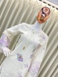 NEW TESLA EMBROIDERY WORK WITH ORGANZA BORDAR LACE WORK WITH TUSSLE ON YOKE TOP BOTTOM WITH DUPATTA FESTIVE WEAR WHOLESLAE PRICE ETHNIC GARMENT (4)