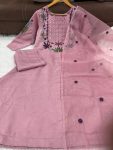 RICH LOOK CHANDERI SILK EMBROIDERY WORK TOP BOTTOM WITH DUPATTA FESTIVE WEAR WHOLESALE PRICE ETHNIC GARMENT (4)