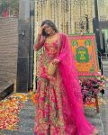 RICH LOOK CHINON PRINTED SEQUENCE EMBROIDERY WORK TOP SHARARA WITH DUPATTA PARTY WEAR WHOLESALE PRICE ETHNIC GARMENT (7)