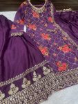 RICH LOOK CHINON SILK DIGITAL PRINT WITH EMBROIDERY SEQUENCE WORK TOP PALAZZO WITH DUPATTA FESTIVE WEAR WHOLESALE PRICE ETHNIC GARMENT (6)