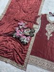 RICH LOOK CHINON SILK EMBROIDERY CODING SEQUENCE WORK TOP BOTTOM WITH DUPATTA FESTIVE WEAR WHOLESALE PRICE ETHNIC GARMENT (2)