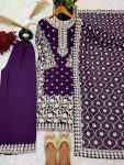 RICH LOOK FAUX GEORGETTE EMBROIDERY SEQUENCE AND BEADS WORK TOP PALAZZO WITH DUPATTA FESTIVE WEAR WHOLESALE PRICE ETHNIC GARMENT (2)