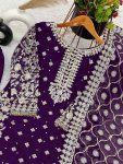 RICH LOOK FAUX GEORGETTE EMBROIDERY SEQUENCE AND BEADS WORK TOP PALAZZO WITH DUPATTA FESTIVE WEAR WHOLESALE PRICE ETHNIC GARMENT (2)
