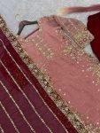 RICH LOOK FENDI SILK EMBROIDERY AND SEQUENCE WORK WITH RIVET MOTI WORK TOP PALAZZO WITH DUPATTA FESTIVE WEAR WHOLESALE PRICE ETHNIC GARMENT (4)
