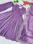 RICH LOOK FENDI SILK PLAIN GOWN PALAZZO WITH EMBROIDERY SEQUENCE WORK DUPATTA PARTY WEAR WHOLESALE PRICE ETHNIC GARMENT (10)