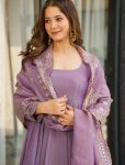RICH LOOK FENDI SILK PLAIN GOWN PALAZZO WITH EMBROIDERY SEQUENCE WORK DUPATTA PARTY WEAR WHOLESALE PRICE ETHNIC GARMENT (10)
