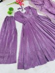 RICH LOOK FENDI SILK PLAIN GOWN PALAZZO WITH EMBROIDERY SEQUENCE WORK DUPATTA PARTY WEAR WHOLESALE PRICE ETHNIC GARMENT (10)
