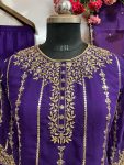 RICH LOOK GEORGETTE EMBROIDERY SEQUENCE WORK TOP BOTTOM WITH DUPATTA FESTIVE WEAR WHOLESALE PRICE ETHNIC GARMENT (5)