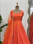 RICH LOOK JACQUARD SILK WEAVING WITH LACE BORDER GOWN BOTTOM WITH DUPATTA PARTY WEAR WHOLESALE PRICE ETHNIC GARMENT (3)