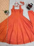 RICH LOOK JACQUARD SILK WEAVING WITH LACE BORDER GOWN BOTTOM WITH DUPATTA PARTY WEAR WHOLESALE PRICE ETHNIC GARMENT (3)