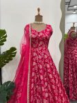 RICH LOOK JACQUARD SILK WEAVING WORK GOWN BOTTOM WITH DUPATTA PARTY WEAR WHOLESALE PRICE ETHNIC GARMENT (4)