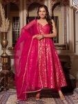 RICH LOOK JACQUARD SILK WEAVING WORK GOWN BOTTOM WITH DUPATTA RANI