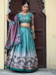 RICH LOOK MANIPURI SILK PRINTED WITH CONTRAST BORDER WORK LEHENGA CHOLI WITH DUPATTA FESTIVE WEAR WHOLESALE PRICE ETHNIC GARMENT (2)