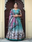 RICH LOOK MANIPURI SILK PRINTED WITH CONTRAST BORDER WORK LEHENGA CHOLI WITH DUPATTA FESTIVE WEAR WHOLESALE PRICE ETHNIC GARMENT (2)