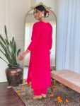 RICH LOOK VISCOSE CHANDERI SEQUENCE CODING EMBROIDERY WORK TOP BOTTOM WITH DUPATTA FESTIVE WEAR WHOLESALE PRICE ETHNIC GARMENT (7)