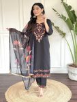 RICH LOOK VISCOSE CHNADERI EMBROIDERY WORK TOP BOTTOM WITH DUPATTA FESTIVE WEAR WHOLESALE PRICE ETHNIC GARMENT (5)