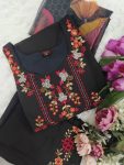 RICH LOOK VISCOSE CHNADERI EMBROIDERY WORK TOP BOTTOM WITH DUPATTA FESTIVE WEAR WHOLESALE PRICE ETHNIC GARMENT (5)