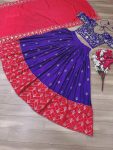 TRADITIONAL CHINON EMBROIDERY THREAD WITH SEQUENCE WORK LEHENGA CHOLI WITH DUPATTA PARTY WEAR WHOLESALE PRICE ETHNIC GARMENT (6)