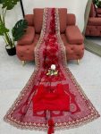 TRADITIONAL KOTA SILK JACQUARD EMBROIDERY SEQUENCE WORK SAREE WITH UNSTITCHED BLOUSE PARTY WEAR WHOLESALE PRICE ETHNIC GARMENT (4)
