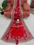 TRADITIONAL KOTA SILK JACQUARD EMBROIDERY SEQUENCE WORK SAREE WITH UNSTITCHED BLOUSE PARTY WEAR WHOLESALE PRICE ETHNIC GARMENT (4)