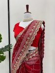 TRADITIONAL KOTA SILK JACQUARD EMBROIDERY SEQUENCE WORK SAREE WITH UNSTITCHED BLOUSE PARTY WEAR WHOLESALE PRICE ETHNIC GARMENT (4)
