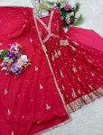 TRENDING CHINON EMBROIDERY SEQUENCE WORK ALIA CUT DESIGN GOWN BOTTOM WITH DUPATTA FESTIVE WEAR WHOLESALE PRICE ETHNIC GARMENT (2)