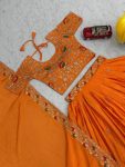 TRENDING CHINON EMBROIDERY THREAD SEQUENCE WORK LEHENGA CHOLI WITH DUPATTA PARTY WEAR WHOLESALE PRICE ETHNIC GARMENT (3)
