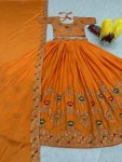 TRENDING CHINON EMBROIDERY THREAD SEQUENCE WORK LEHENGA CHOLI WITH DUPATTA PARTY WEAR WHOLESALE PRICE ETHNIC GARMENT (3)
