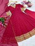 TRENDING GEORGETTE EMBROIDERY SEQUENCE WORK GOWN BOTTOM WITH DUPATTA PARTY WEAR WHOLESALE PRICE ETHNIC GARMENT (4)