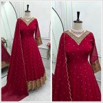 TRENDING GEORGETTE EMBROIDERY SEQUENCE WORK GOWN BOTTOM WITH DUPATTA PARTY WEAR WHOLESALE PRICE ETHNIC GARMENT (4)
