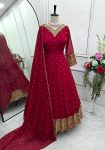 TRENDING GEORGETTE EMBROIDERY SEQUENCE WORK GOWN BOTTOM WITH DUPATTA PARTY WEAR WHOLESALE PRICE ETHNIC GARMENT (4)