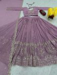 TRENDING GEORGETTE EMBROIDERY SEQUENCE WORK LEHENGA CHOLI WITH DUPATTA WEDDING WEAR WHOLESALE PRICE ETHNIC GARMENT (4)